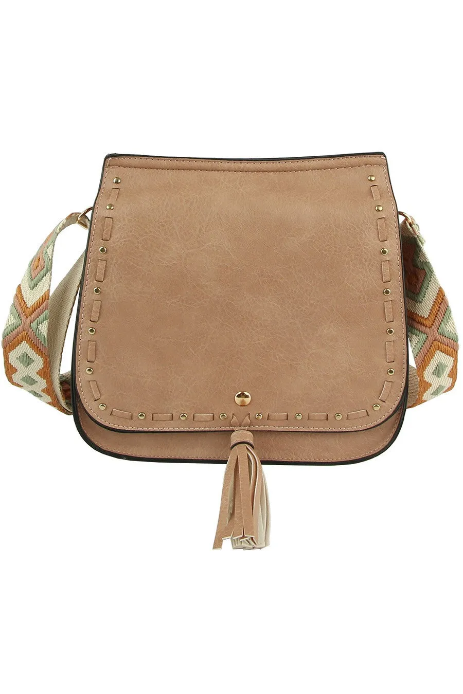 Saddle Crossbody Bag With Guitar Strap