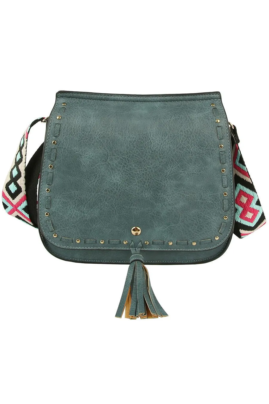 Saddle Crossbody Bag With Guitar Strap