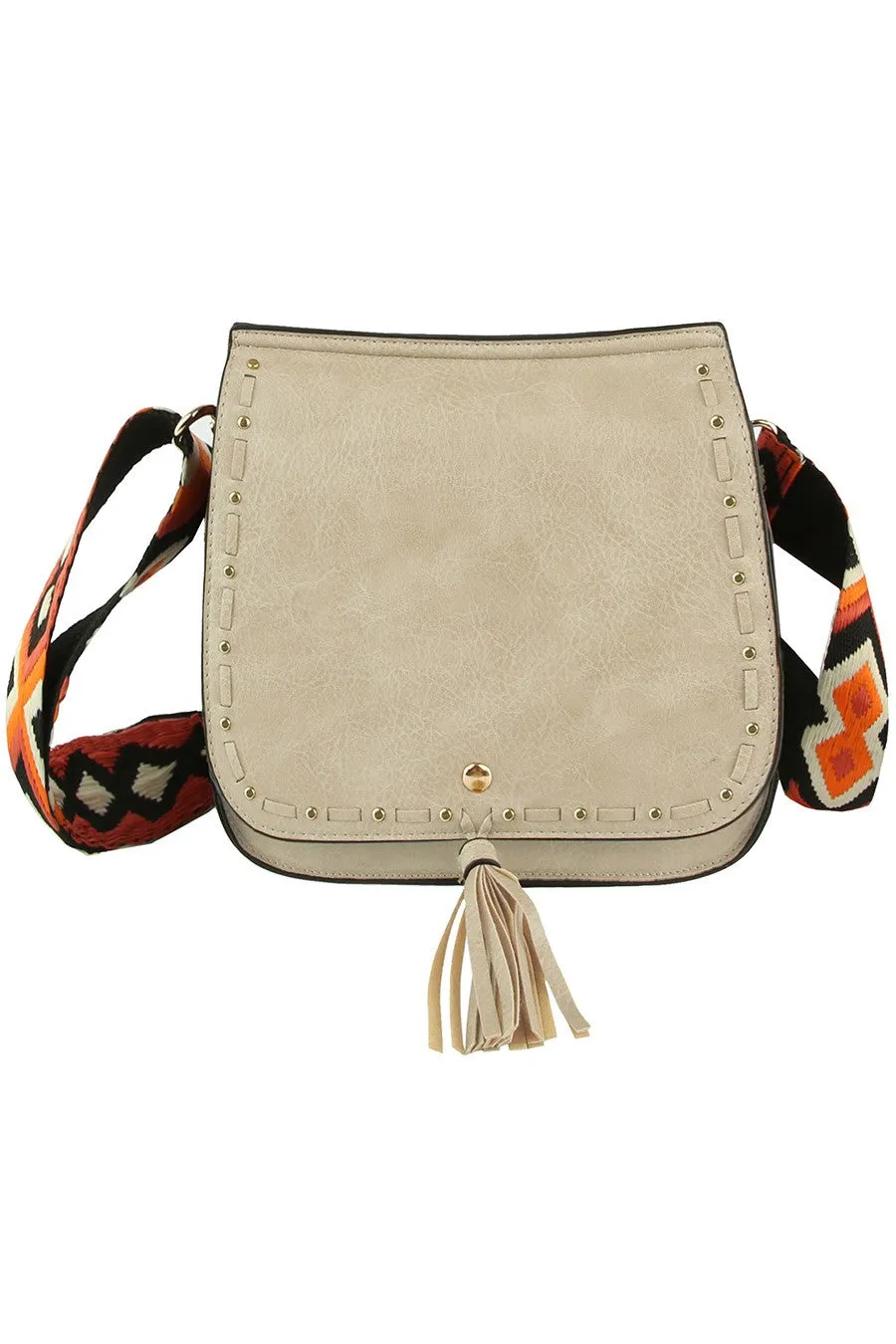 Saddle Crossbody Bag With Guitar Strap