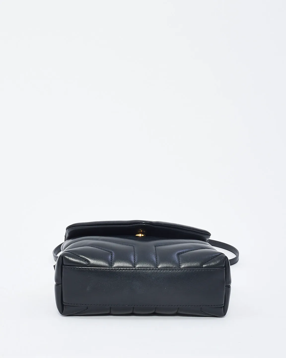 Saint Laurent Black Y Quilted Leather Toy Loulou Crossbody Bag with Gold Hardware