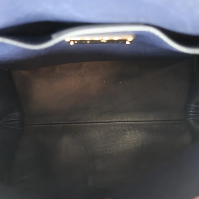 Salvatore Ferragamo Sofia Mini Satchel Navy Studded Soft Leather Crossbody Bag