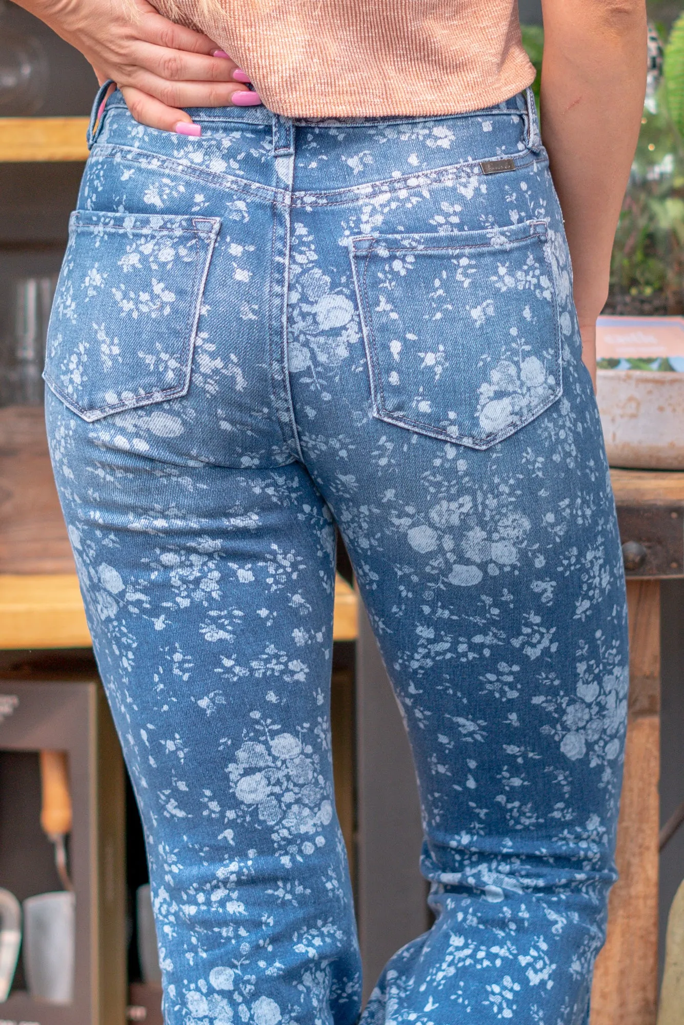 Secret Garden Floral Printed High Rise Flare