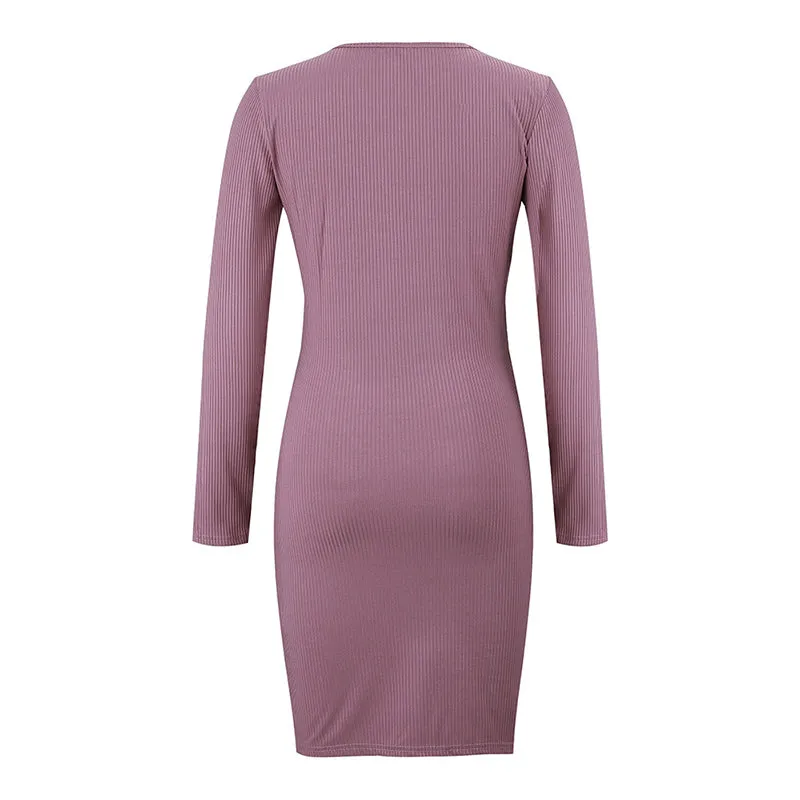 Sexy V-neck Irregular Skinny Hip Dress