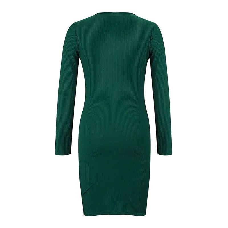 Sexy V-neck Irregular Skinny Hip Dress