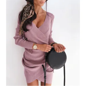 Sexy V-neck Irregular Skinny Hip Dress