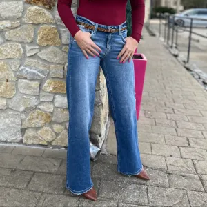 Shea High Rise Medium Wash Flare Jeans