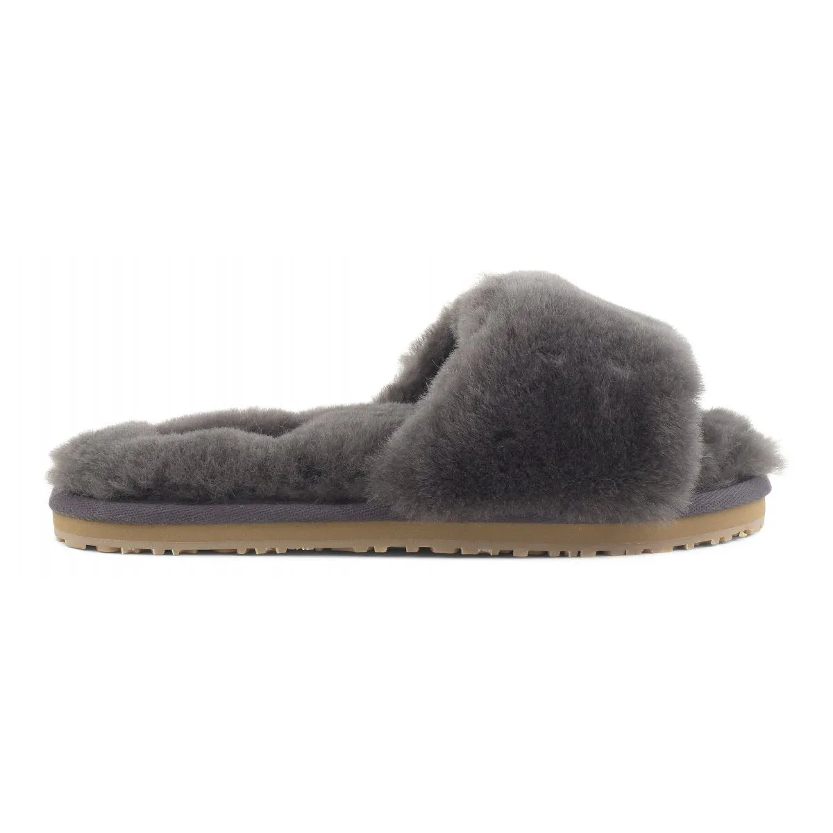 Sheepskin Fur Slide in Charcoal