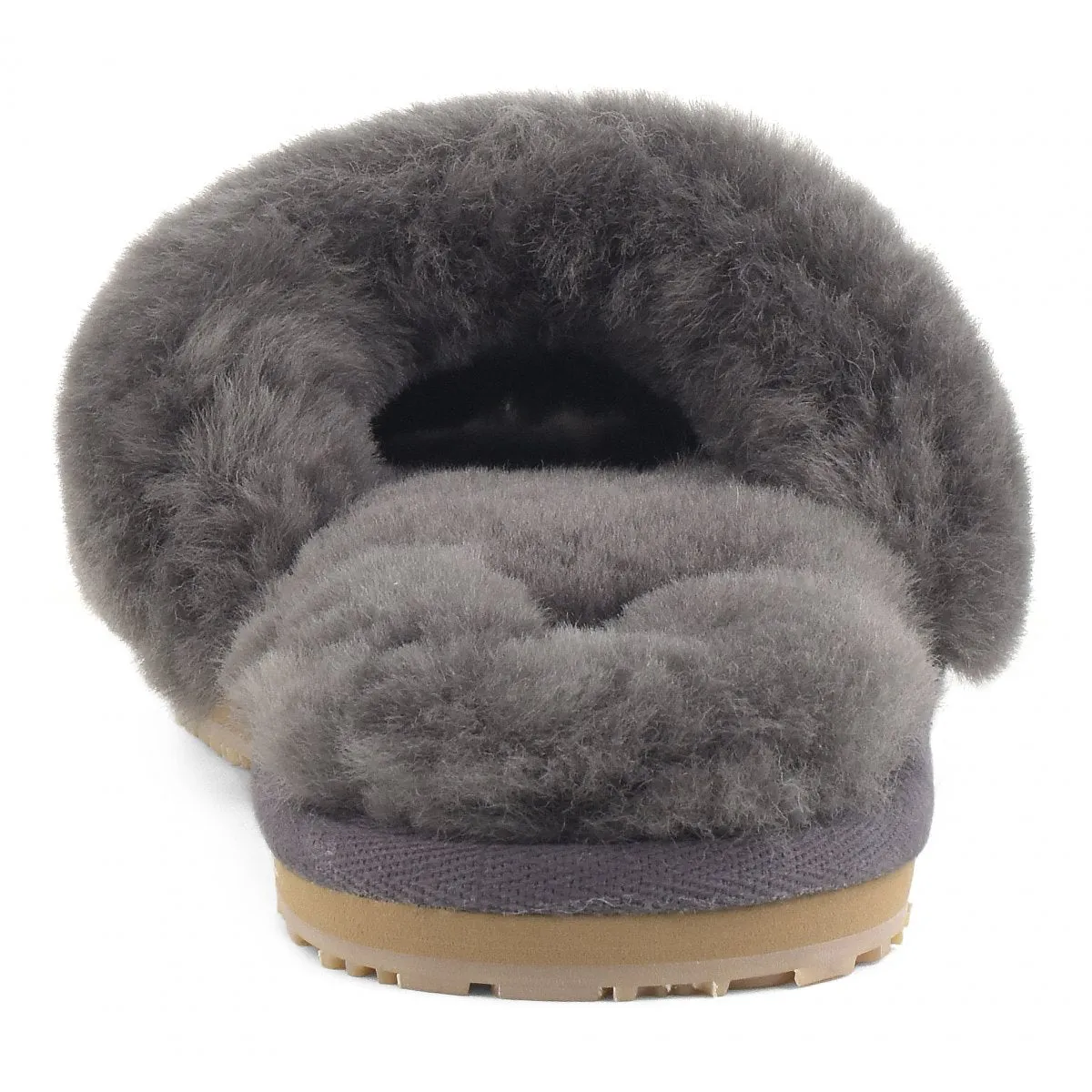 Sheepskin Fur Slide in Charcoal