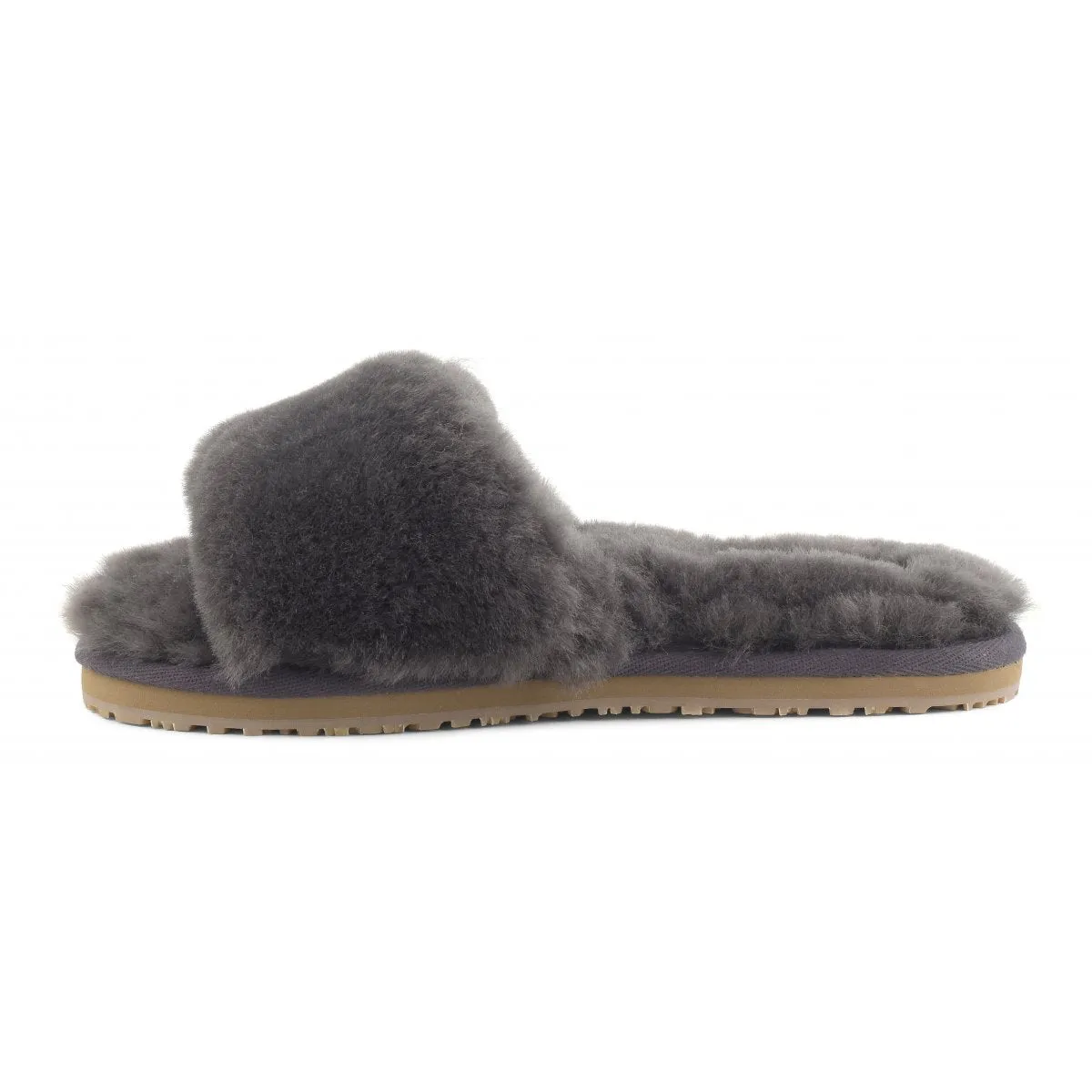 Sheepskin Fur Slide in Charcoal