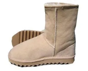 Sheepskin Mid-Calf Boots with Wedge Sole