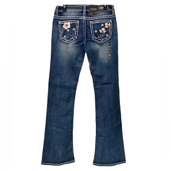 Shyanne Women's Floral Pocket Bootcut Jeans