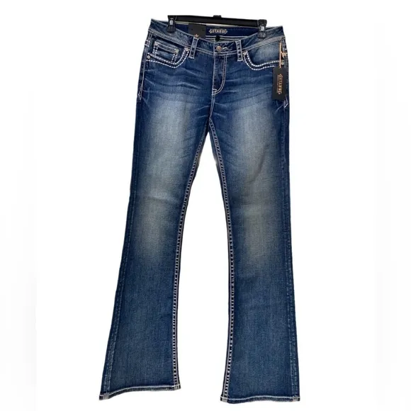 Shyanne Women's Floral Pocket Bootcut Jeans