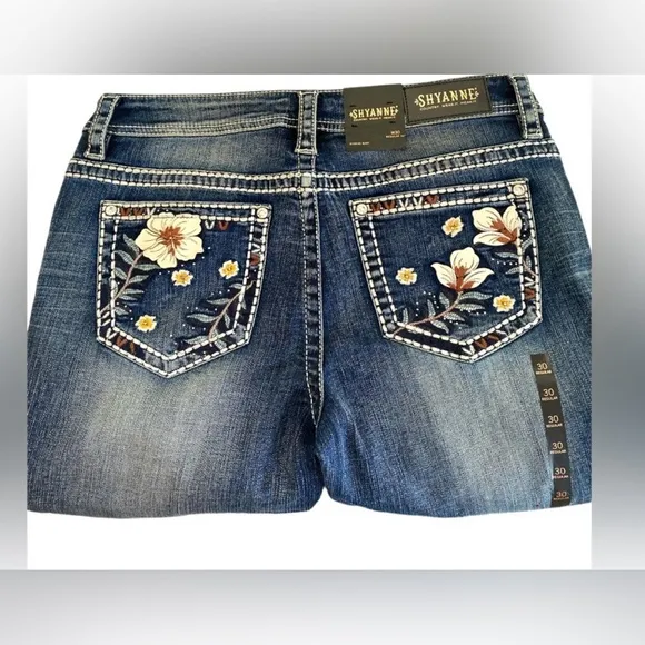 Shyanne Women's Floral Pocket Bootcut Jeans