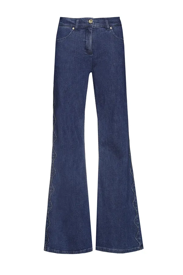 SIDE LEG DETAIL BOOTCUT JEANS