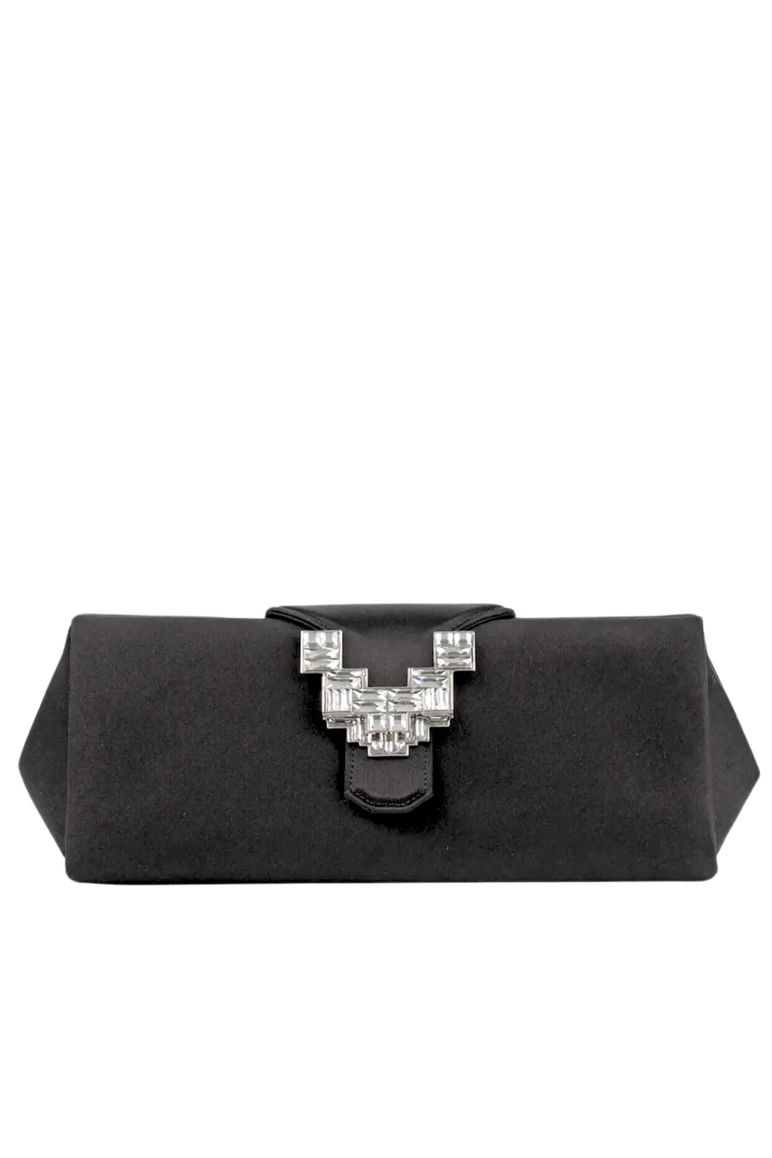 Silk Satin Clutch Bag | Black