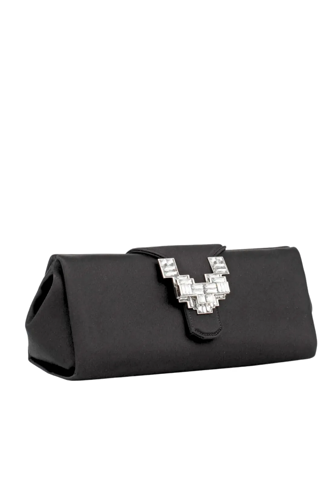 Silk Satin Clutch Bag | Black