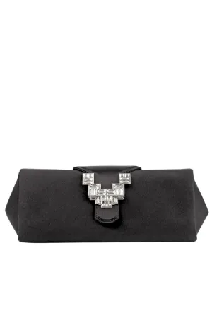 Silk Satin Clutch Bag | Black