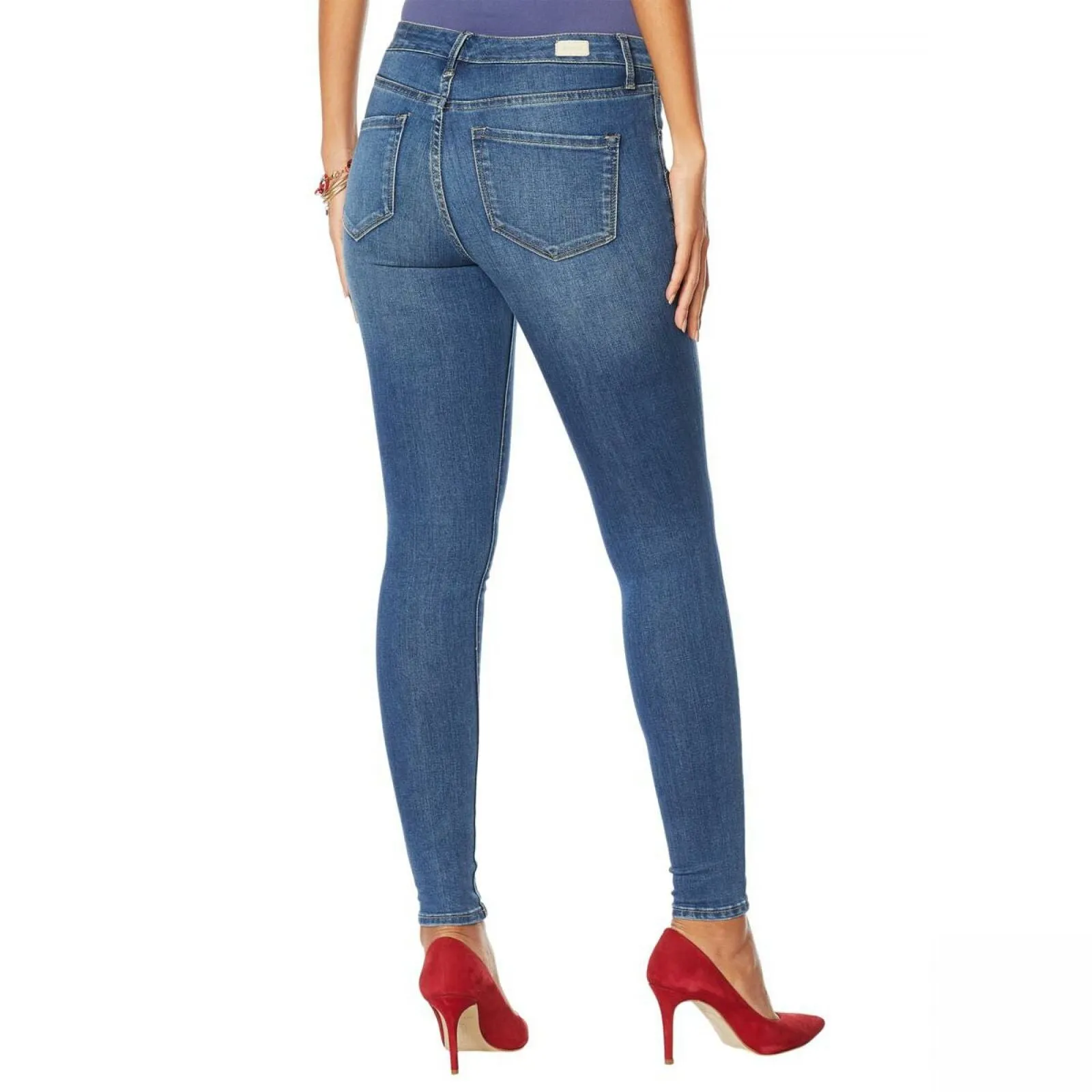 Skinnygirl Women's Empower Stretch Mid Rise Jeans Midtone 30