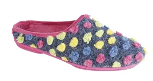 Sleepers LS312M Ladies Memory Foam Spotted Knit Mule Slipper