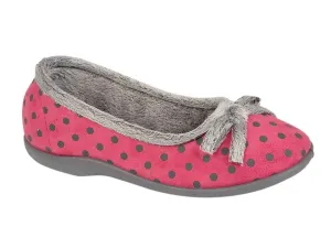 Sleepers LS325PK Womens Polka Dot Bow Slipper