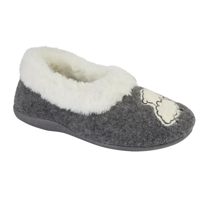 Sleepers LS856F Womens Faux Fur Cuff Sheep Slipper