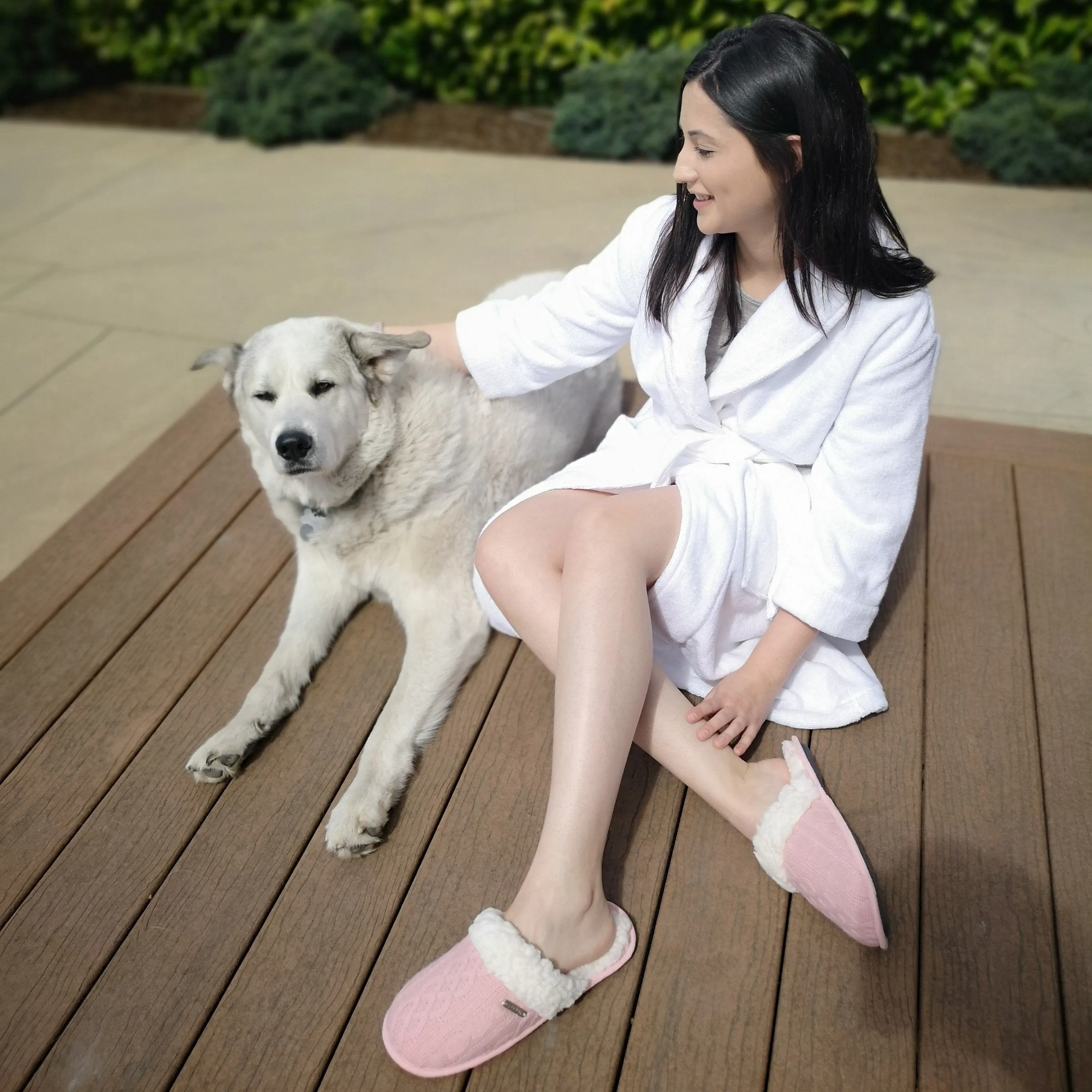 Slides | Cable Knit Blush