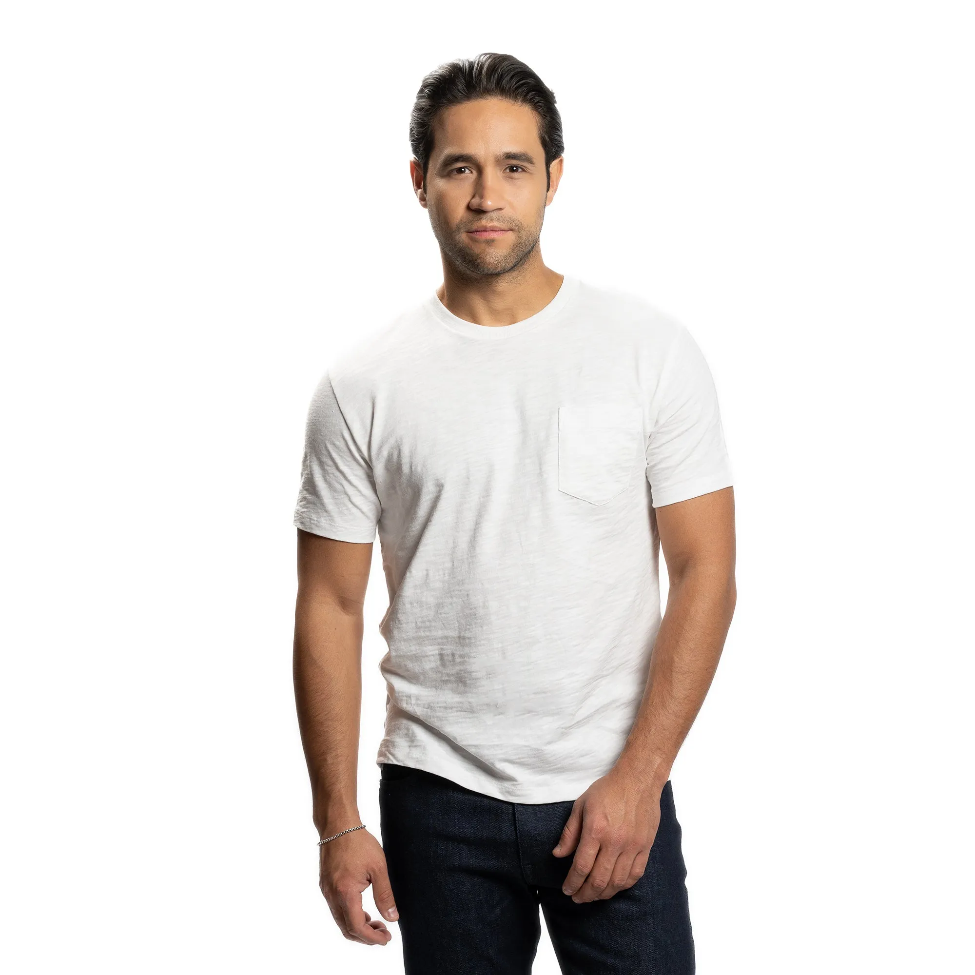 Slub Pocket T-Shirt - White
