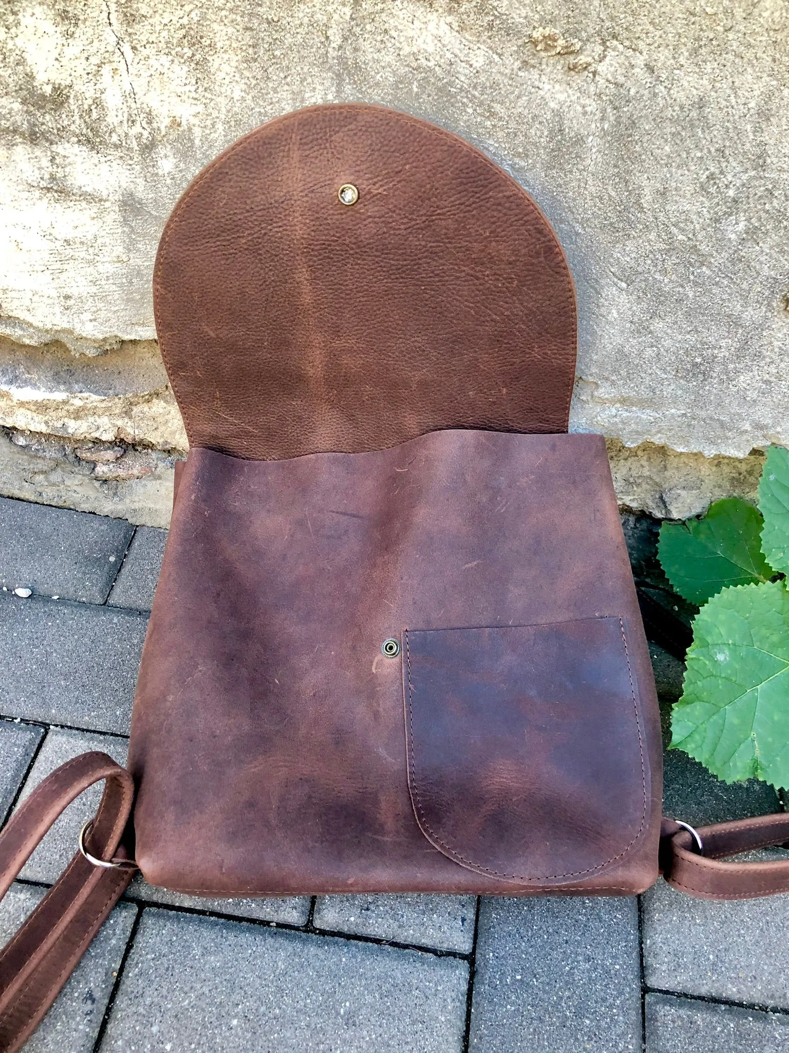 Small brown backpack, travel bag