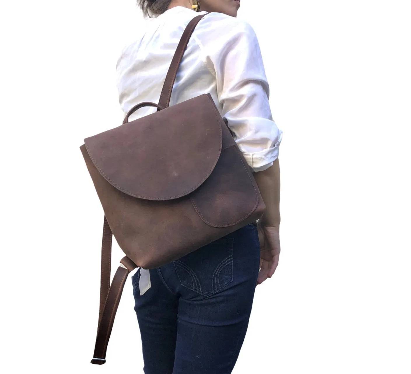 Small brown backpack, travel bag