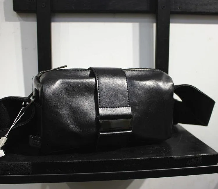 Small Leather Crossbody Barrel Bag
