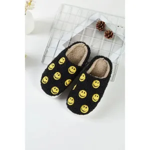 Smiley Face Fuzzy Fleece Soft Slipper