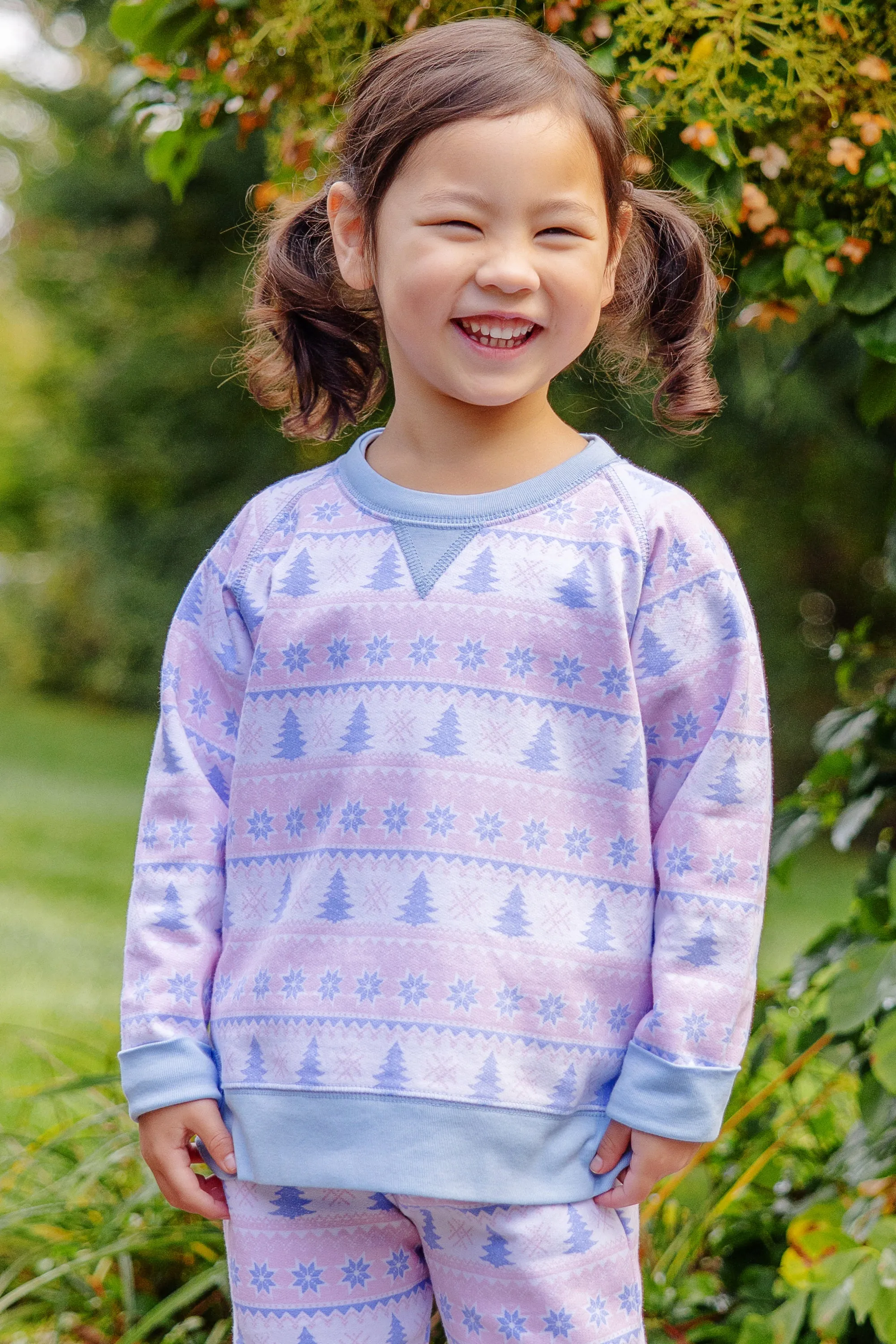 Smitty Sweatshirt - Fairisle Flurries (Pink) with Beale Street Blue