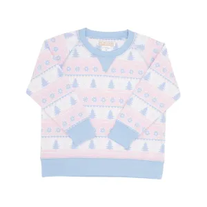 Smitty Sweatshirt - Fairisle Flurries (Pink) with Beale Street Blue