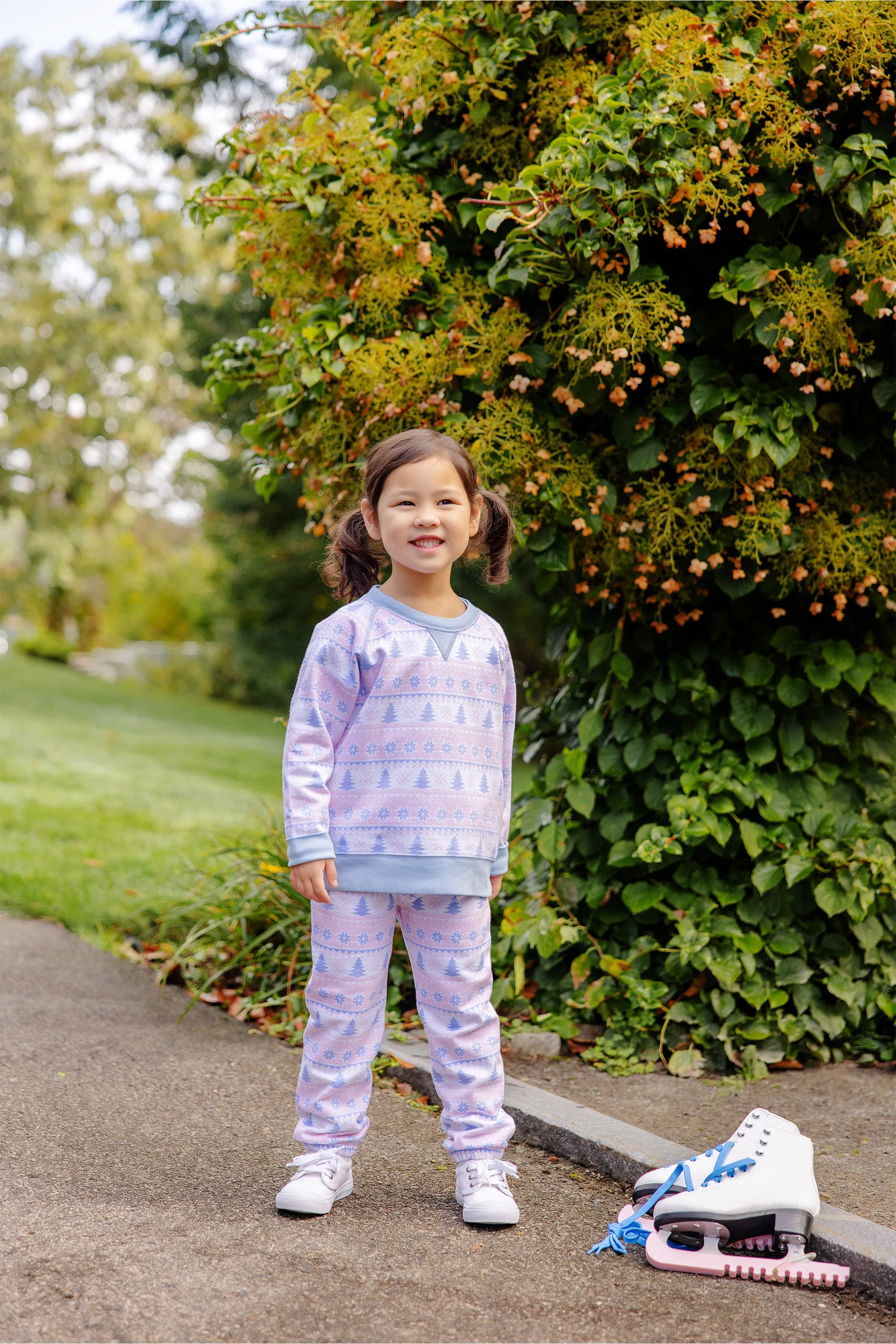 Smitty Sweatshirt - Fairisle Flurries (Pink) with Beale Street Blue