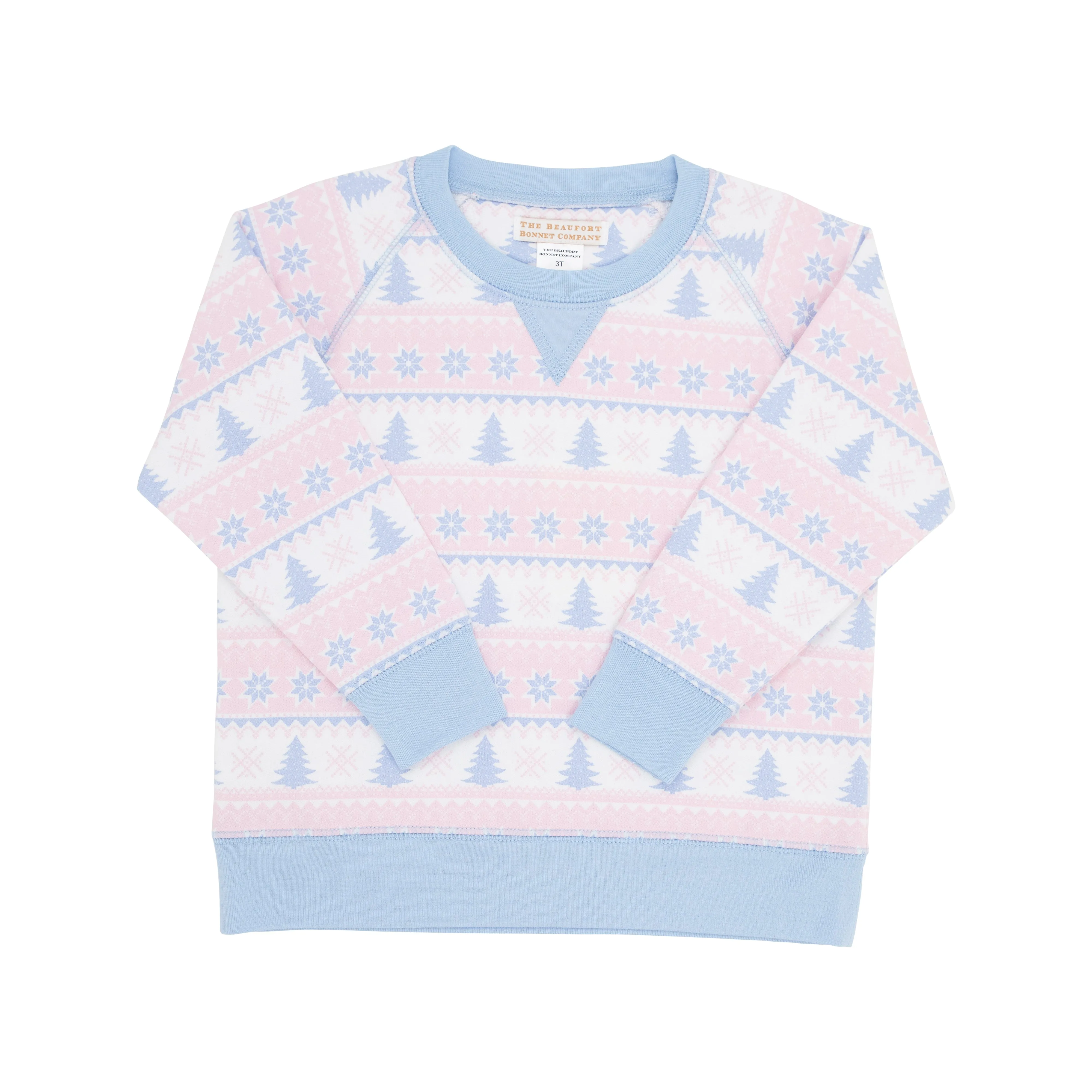 Smitty Sweatshirt - Fairisle Flurries (Pink) with Beale Street Blue