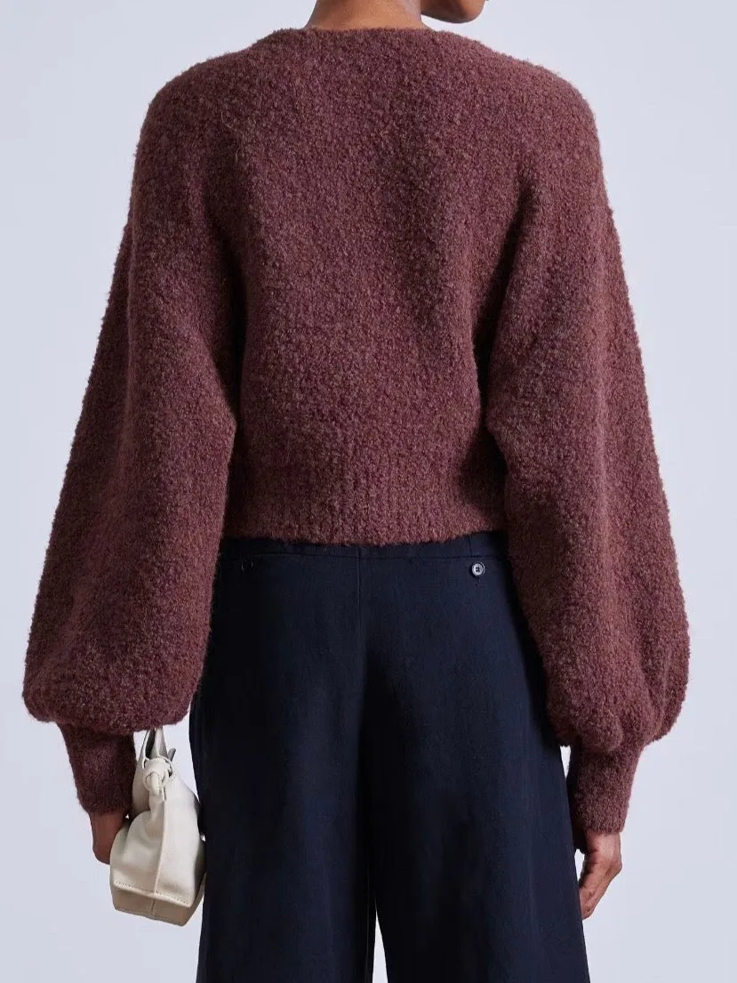 Soft Textural V-Neck - Chocoloate