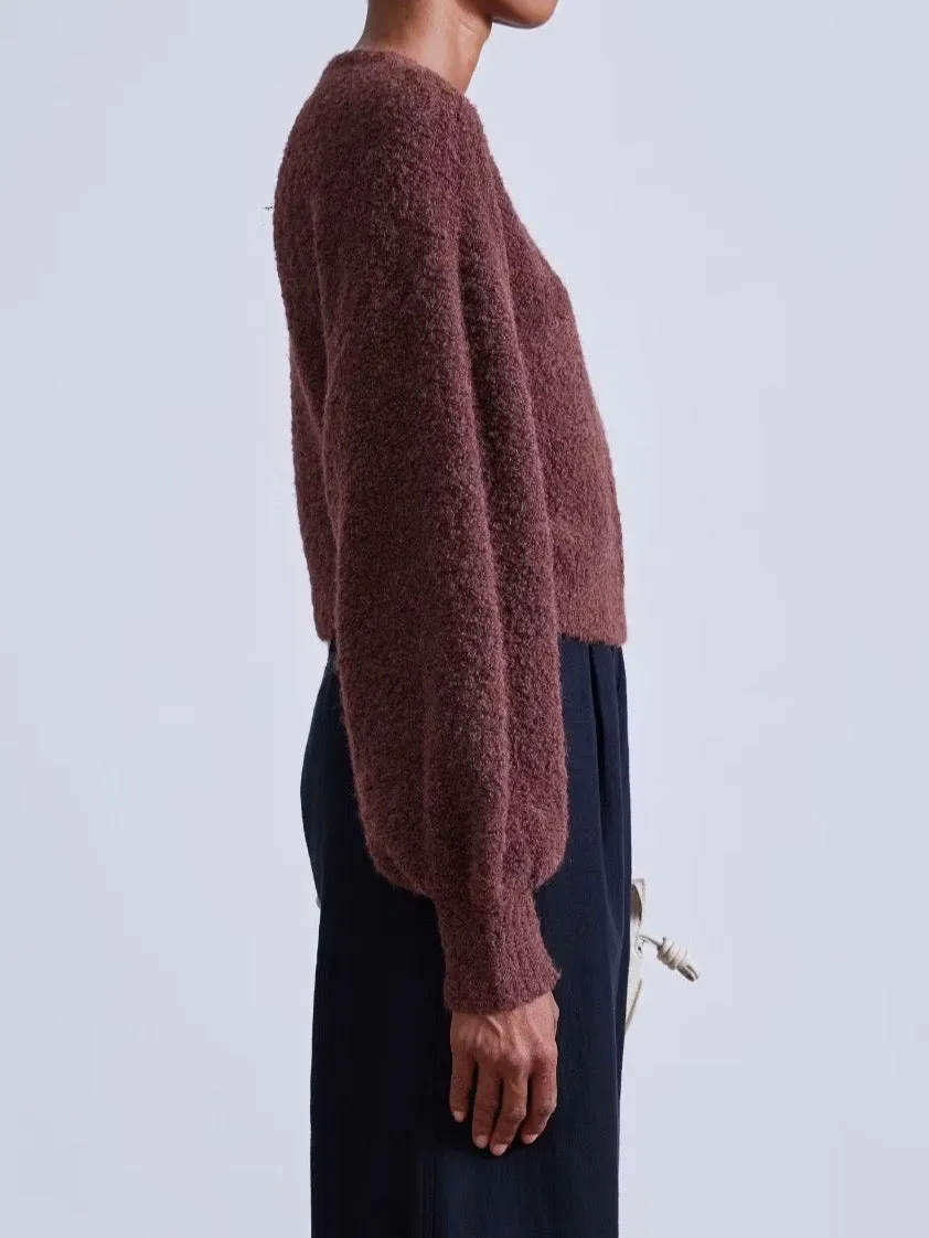 Soft Textural V-Neck - Chocoloate