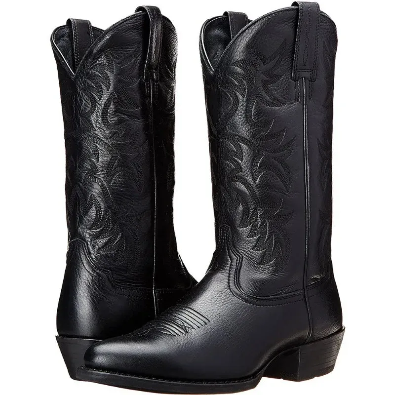 Spring Comfortable Boots Leather Chelsea Boots Knee-length Men's Boots Men Wesern Boots Casual Work Boots for Men Plus Size 46