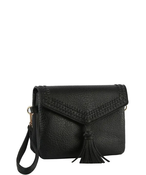 Stitch Tassel Crossbody/Clutch