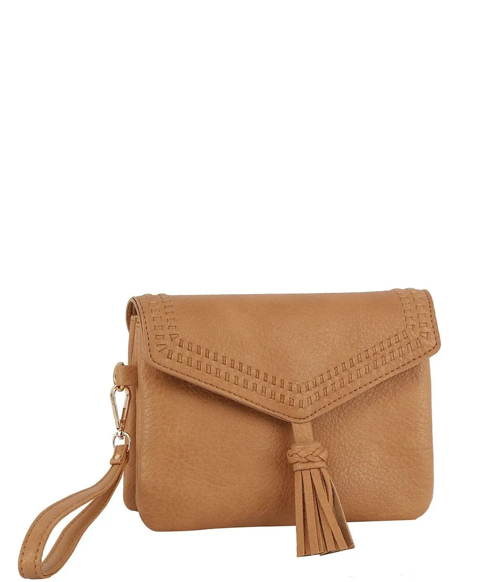 Stitch Tassel Crossbody/Clutch