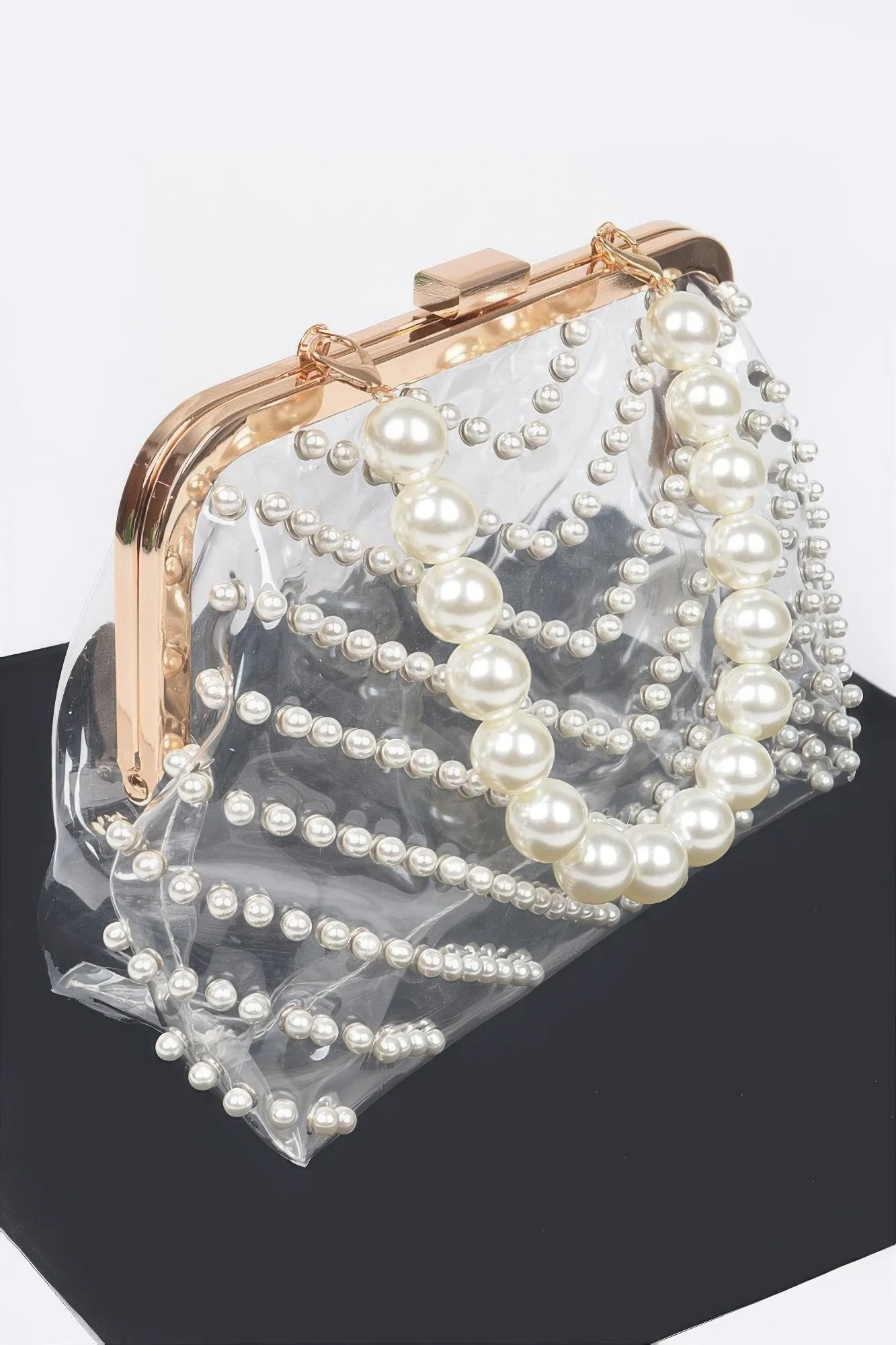 Stone Studded Transparent Clutch