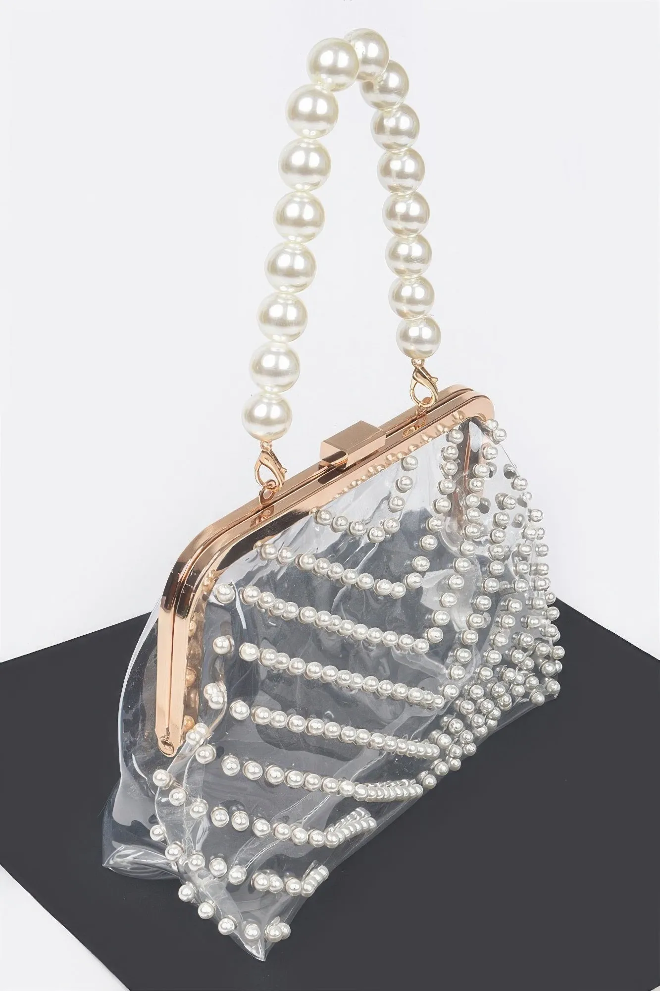 Stone Studded Transparent Clutch