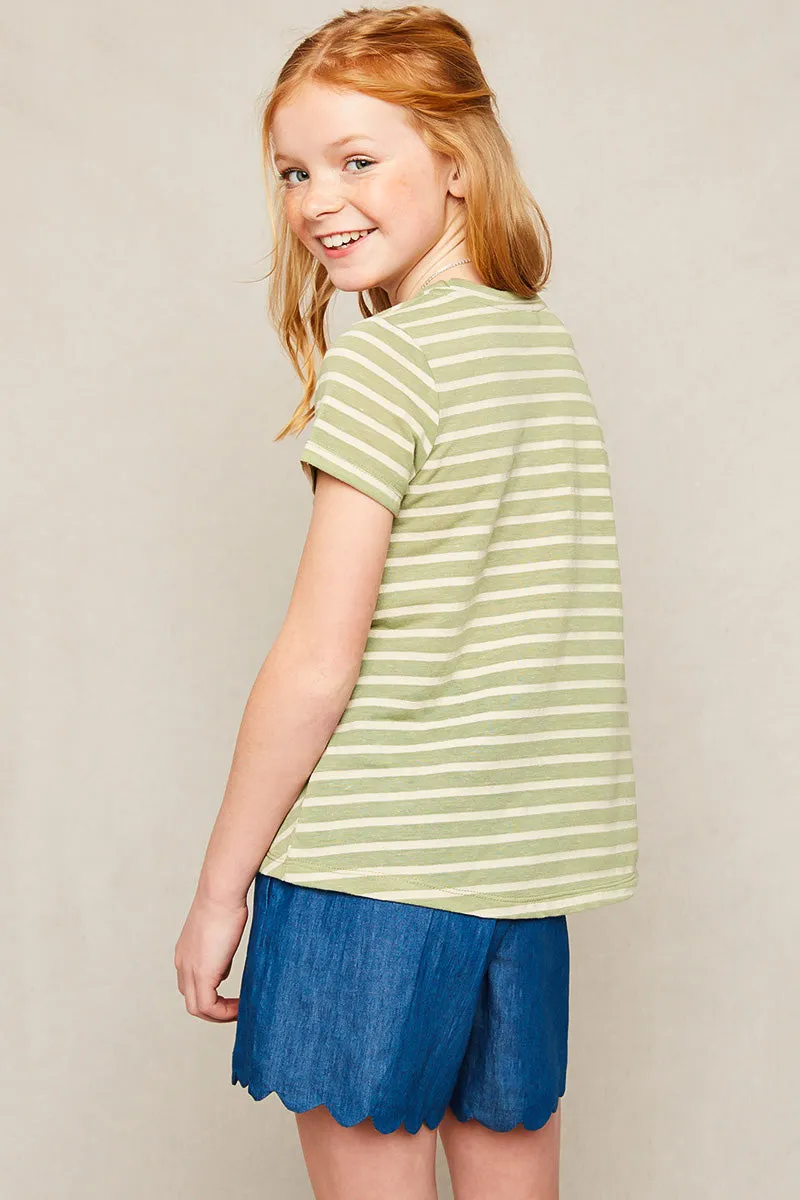 Striped Crew Neck T-Shirt
