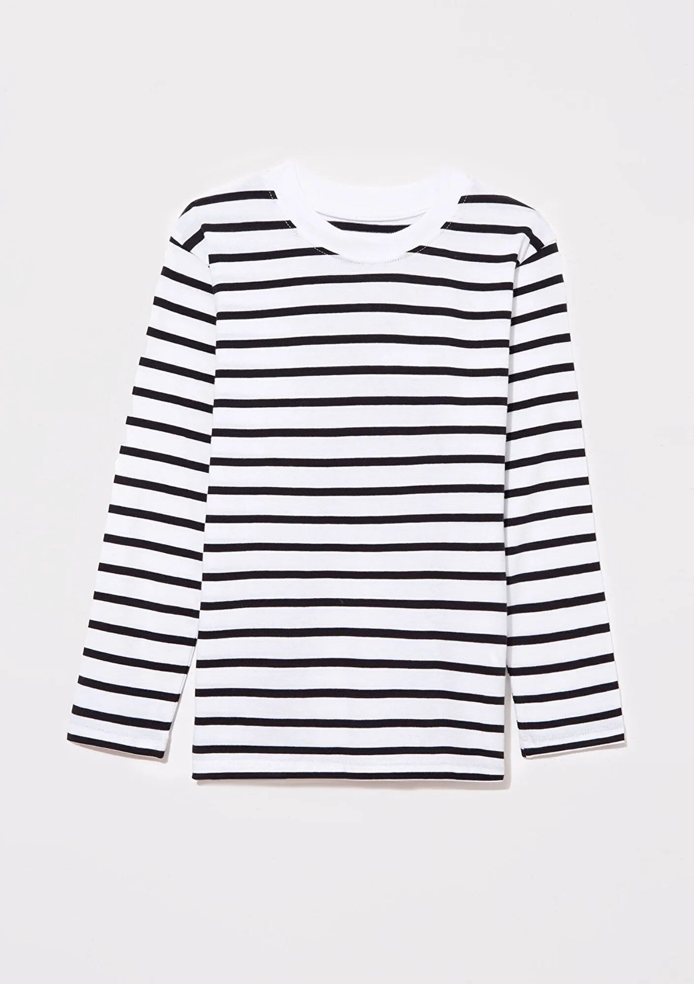 Striped Long Sleeve Black T-Shirt