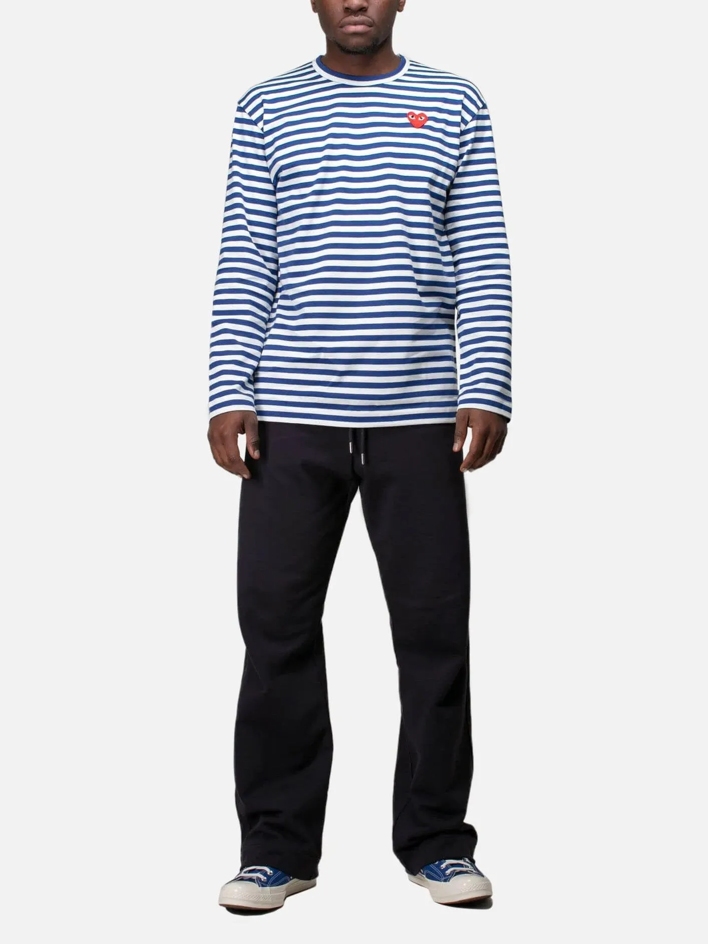 Striped Long Sleeved T-Shirt - Navy/White