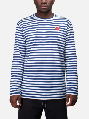 Striped Long Sleeved T-Shirt - Navy/White
