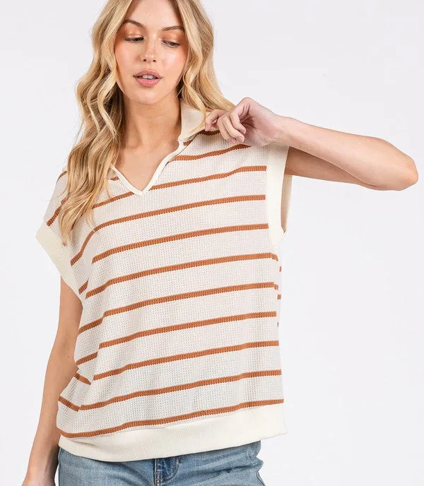 STRIPED SHIRTS SWEATER VEST