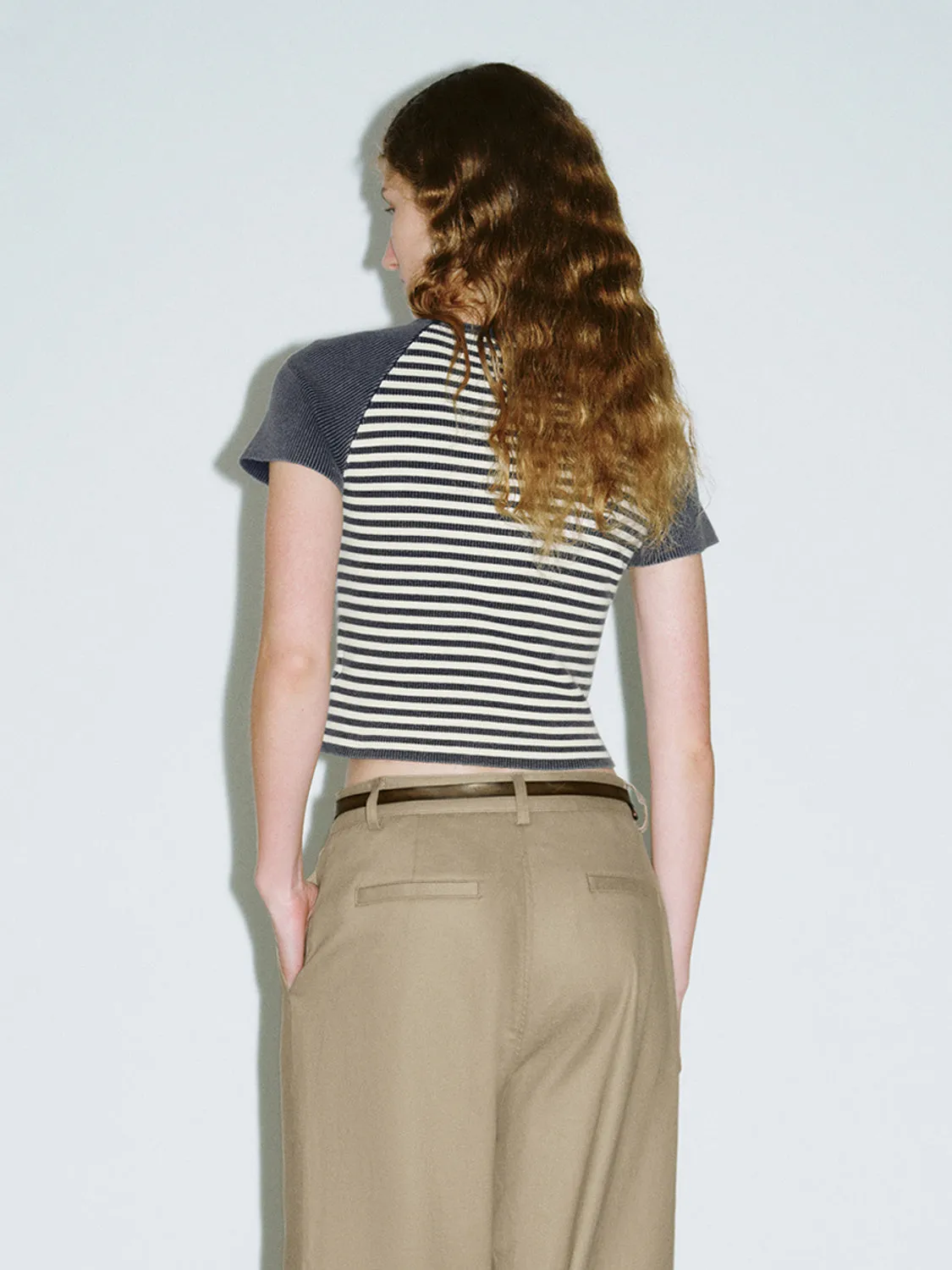 Striped Skinny Knitted T-Shirts