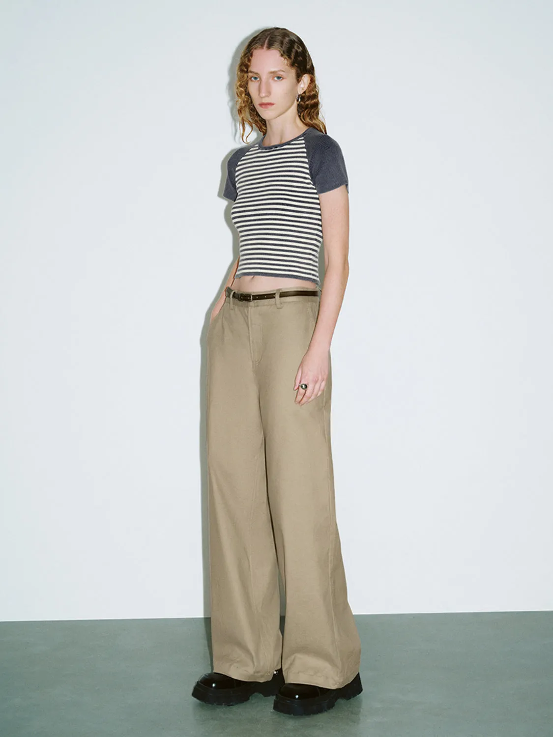 Striped Skinny Knitted T-Shirts