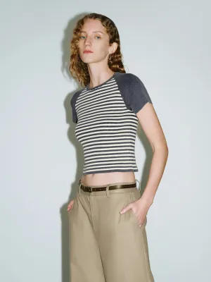Striped Skinny Knitted T-Shirts